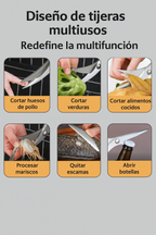 Tijeras multiusos pueden cortar huesos, pollo, carne de res, cerdo.