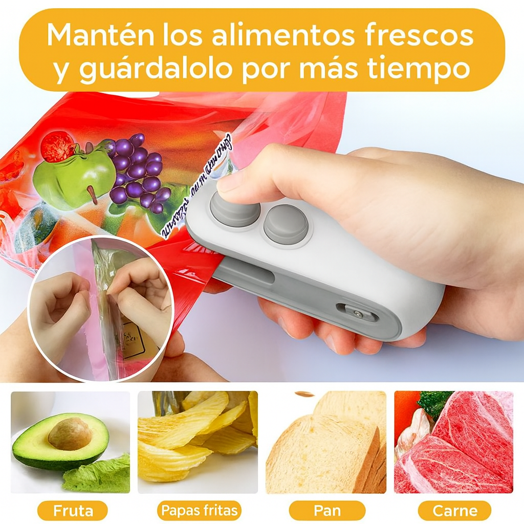 (DESCUENTO 30% SOLO 24 HORAS )Mini sellador de bolsas con cortador e imán