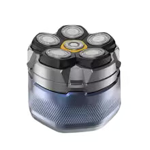 (30% de descuento) Cortapelos FK-8750 inalámbrico 6D para cabeza calva – Afeitadora rotativa para hombres, resistente al agua, con cuchilla magnética recargable y pantalla LCD.