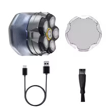 (30% de descuento) Cortapelos FK-8750 inalámbrico 6D para cabeza calva – Afeitadora rotativa para hombres, resistente al agua, con cuchilla magnética recargable y pantalla LCD.