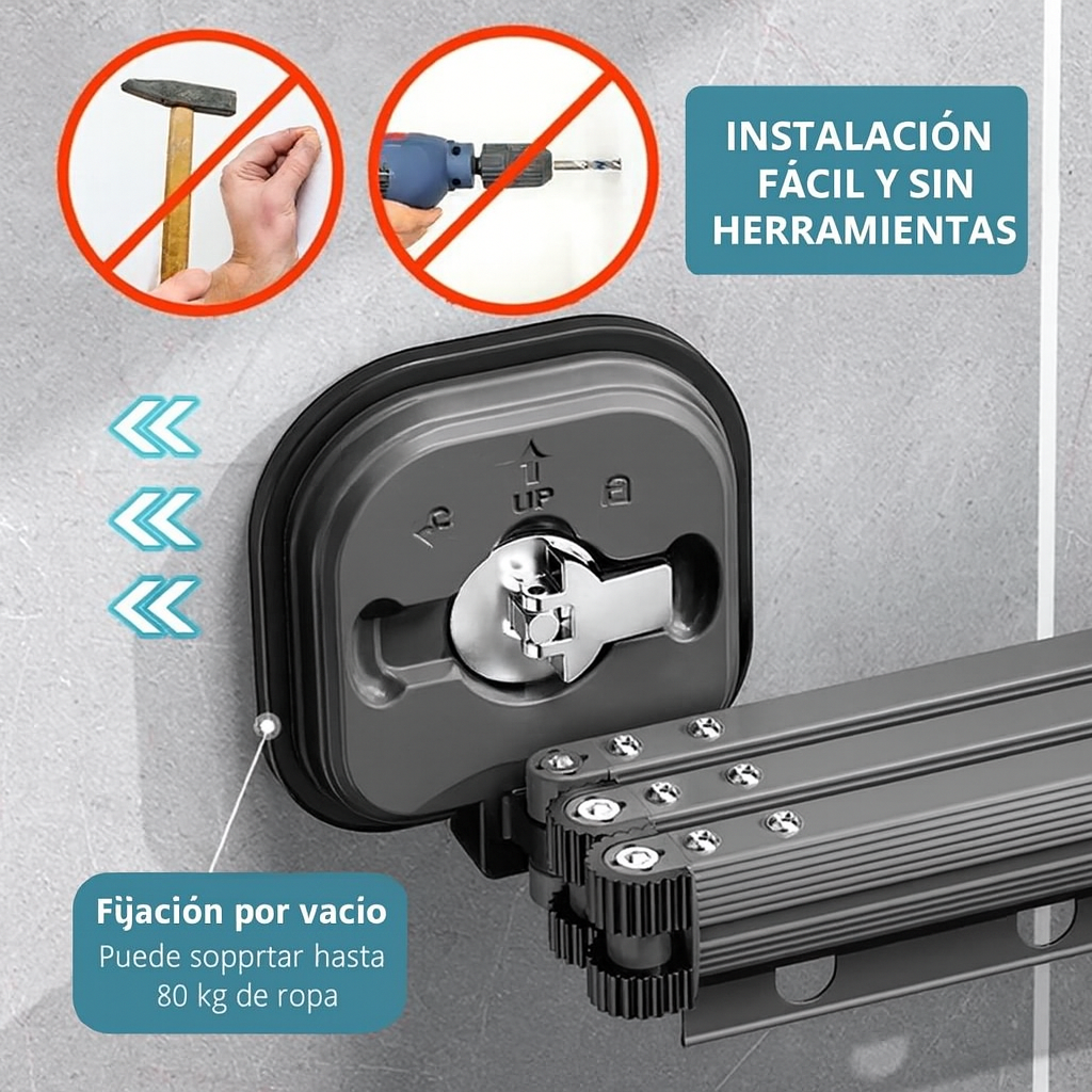 Barra de tendedero metálica plegable