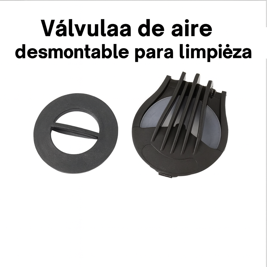 (Negro) Mascarilla con filtro de aire: incluye filtro de carbón activado y gafas protectoras.